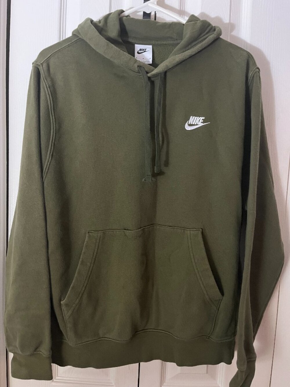 Nike Olive-Green Pullover Hoodie - Size Medium